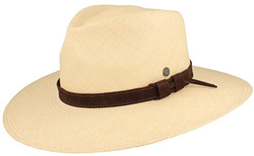 Bred original panamahatt | halmhatt | sommarhatt – med UV-skydd 50 +, läderbandsgarnitur & silikonförstärkning – Made IN Ecuador