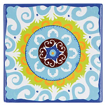 Rose & Tulipani - Blauer Untersetzer in Geschenkbox - Linie Nador, Zubehör - Küchenzubehör - Keramik - 20 x 20 cm