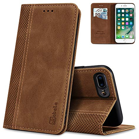 AKABEILA Hülle Kompatibel mit iPhone 8 Plus/7 Plus, Premium PU Leather Flip Folio Wallet Book Case Hülle Cover with Magnetic Closure Stand Card Slot