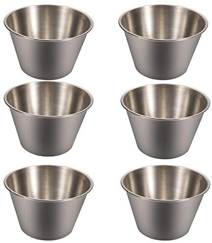 6 pièces Trempettes Sauces Bol Coupelle à Sauce en Acier Inoxydable Bol d'assaisonnement Mini Rond assaisonnement Sushi Pour vaisselle les salades, les collations et autres bol de service Bol service