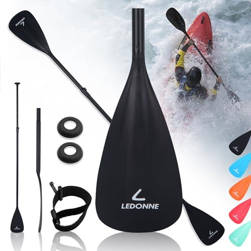 LEDONNE SUP Paddle Adjustable 4-Piece Stand UP Paddle Floating Lightweight Portable Kayak Paddle Paddleboard Oar with Aluminum Alloy Shaft and 2 Nylon Blades for Floating, Water Sport