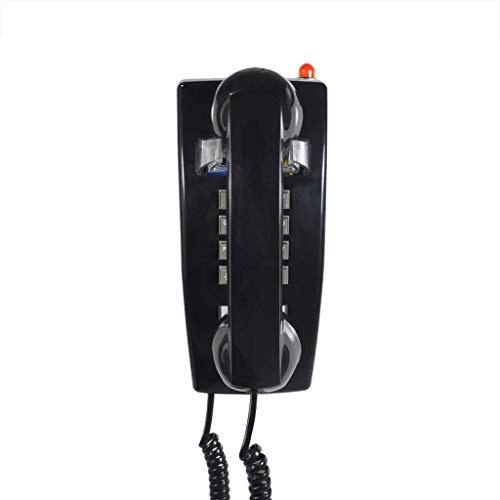 QHYXT Telefono Telefono Telefono da Parete per Bagno retrò Impermeabile e Resistente all'umidità con indicatore Campanello Fisso Fisso (Nero)