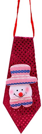 TianWlio Weihnachtskrawatte Pailletten Kinderkrawatte Paillettenkrawatte Party Karnevalskrawatte Weihnachtsschmuck Blumen Hängetopf Schwarz (B, One Size)