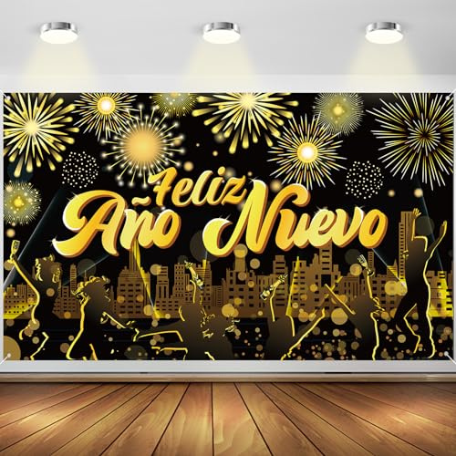 DPKOW Decoración Nochevieja 2027 Pancarta Feliz Año Nuevo, Tela Grande Decoracion Fin de Año 2027 Nochevieja Pancarta Fiesta de Víspera de Deco 2027 Fin de Fondo Deco, 185 * 110cm