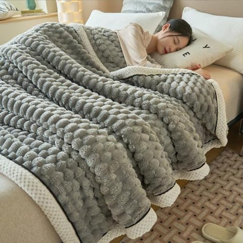 LGYKUMEG Kuscheldecke Flauschig Decke,Hochwertige Zweiseitige Wohndecke,Fleecedecke auch als Wohndecke, Tagesdecke, Sofadecke & Wohnzimmer geeignet Couchdecke für Winter,G,150x200cm