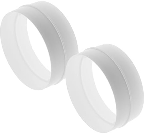 2er-Pack 150 mm / 15 cm Rohrverbinder für den Luftschlauch, rund, flexibel, zum Anschließen von Rohrleitungen, weiß