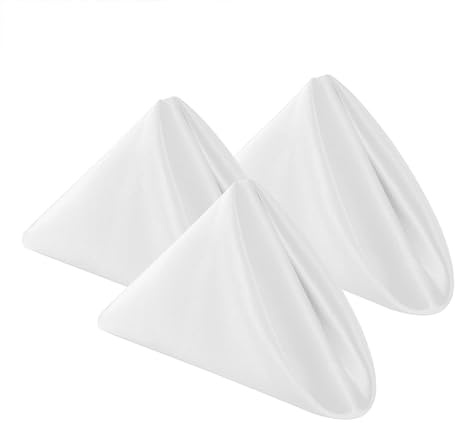Bailarina Cloth Napkins Set of 120,17x17 inches Dinner Napkins Cloth Washable,Polyester Square Table Cloth Napkin Bulk with Hemmed Edges Ideal for Banquets, Parties and Weddings-White