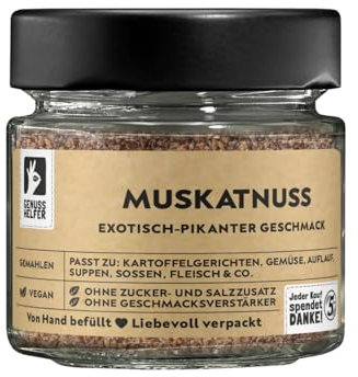 Bremer Gewürzhandel Muskatnuss, gemahlen, Grenada-Nuss für herzhafte Speisen, ohne Zusatzstoffe, 50g im Glas