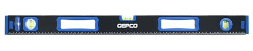 GEPCO Niveau à bulle industriel 60 80 120 200 cm en aluminium 0,8 mm Balance de mesure Balance de chantier 3 fioles Règle 2 Poignées Magnétique Tolérance de mesure : 0,5 mm/m 80 cm