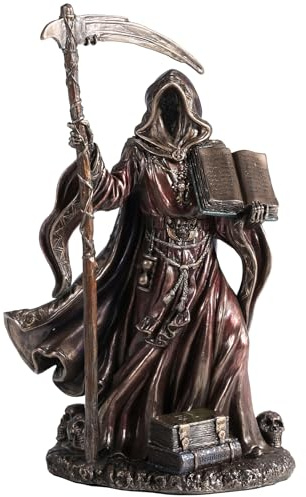 Veronese Design 9 1/4 Inches Calamity Reaper Holding Scythe and Prophecy Cold Cast Resin Bronze Finish Sculpture