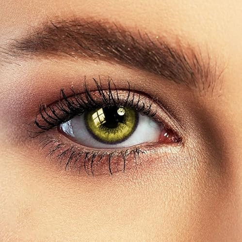 Komfort-Kontaktlinsen Sehr stark deckende und naturfarbene Kontaktlinsen: Liebessprache Braun,mit Behälter – 1 Paar (2 Stück) – DIA 14,50