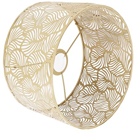 Dekorativer Lampenschirm, Lampenschirm für E14-E27-Glühbirnen, Moderner Trommel-Lampenschirm für Tischlampen, Kronleuchter und Stehleuchten, Stehlampen (GOLD)
