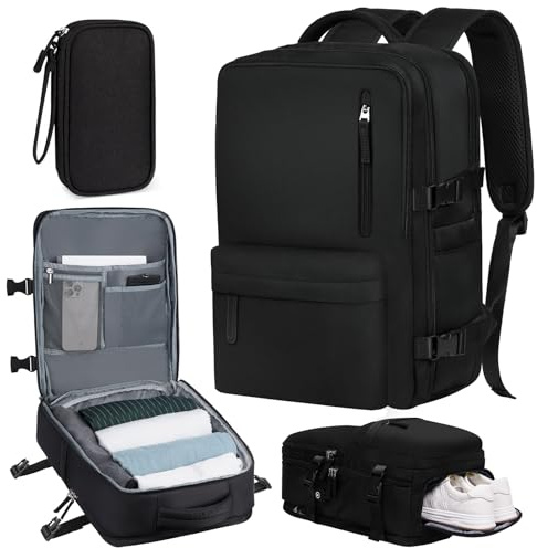 flintronic Borse da Cabina, 43x30x20 Zaino da Viaggio, Aereo Bagaglio a Mano Impermeabile Antifurto, Zaino per Ryanair, Zaino Aereo Unisex Con Porta di Ricarica USB