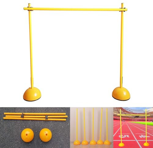 CMYUN Hürden 100/150/180 cm Agility-Stange, Speed-Agility-Hürden, Fußball-Trainingsgerät für Drinnen Und Draußen, Verstellbare, Tragbare Leichtathletik-Hürde, für Hunde Und Pferde(150cm(59))