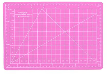 Schneidematte Selbstheilend, A5 Schneidunterlage Bastelunterlage, Beidseitig Verwendbar, Schneideunterlage zum Basteln, Nähen, Scrapbooking [Rosa]
