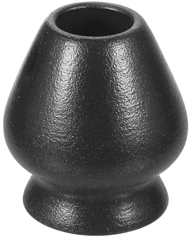 sourcing map Ceramic Chasen Stand 67mm Matcha Whisk Holder Teas Set Whisks Stand Traditional Matcha Chasen Holder Tea Set Accessories, Black