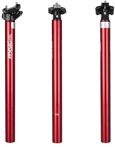 Wake Fahrrad Sattelstütze 27,2mm, 30,9mm 31,6 mm Aluminiumlegierung Fahrrad Sattelstange 400mm für E-Bike, MTB, Downhill, Trekking Citybike (Rot, 27,2mm)