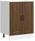 vidaXL Lucca Sink Base Cabinet - Brown Oak Kitchen Storage with Adjustable Feet, Engineered Wood Construction, 60 x 46 x 81.5 cm
