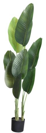 LOVIVER Plante artificielle, arbre artificiel, faux bananier, fausse plante, faux arbre pour intérieur, bureau, extérieur, jardin, salle, 150cm