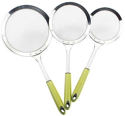 Cabilock Colador Para Ollas Calientes De Acero Inoxidable Con Mango Colador De Acero Inoxidable Para Filtrar Fideos Papas Fritas y Usar Mientras Tu Comida