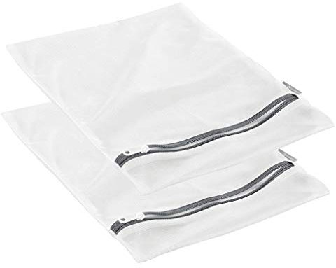 Wäschenetz, Wäschesack, Wäschebeutel, für BHs, Dessous, Unterwäsche, Aufbewahrung, Kleiderkörbe, Weiß, L, 2 Stück