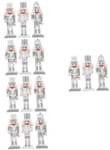 Zerodeko 5 Juegos Adorno De Melocotón Cascanueces Muñecos Navideños Navideños Largo Exterior Puerta Decoración Cascanueces Festival De Navidad Madera Silver 3 Piezas * 5