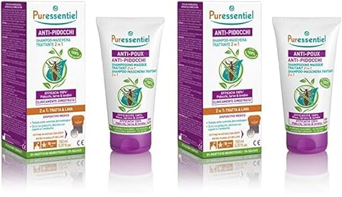 Puressentiel - Anti-Pidocchi - Shampoo Maschera Trattante 2 in 1 - Efficacia provata per eliminare pidocchi, larve e lendini - Formula naturale - 150 ml (Confezione da 2)