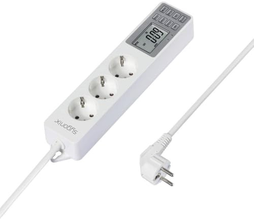 Sygonix SY-4675078 Steckdosenleiste mit Schaltuhr 3fach Weiß Schutzkontakt 1 St.