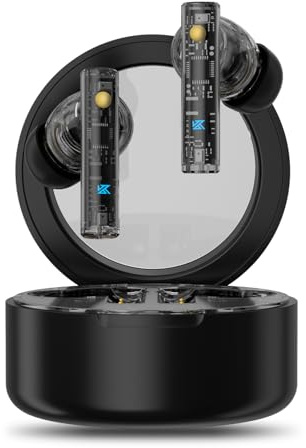 KZA COUSTICS Carol Écouteurs sans fil 6 micros Bluetooth avec suppression active du bruit Casque de musique standard Jeux de musique ANC Transparent Quatre modes Batterie 6 heures Casque anti-attente