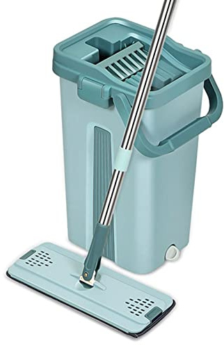 Spray trapeador de Microfibra de Microfibra Plano apretamiento Plano automático hogar Limpiador de Piso de Cocina sin Mano con Cubo Mejor Vida Aqiong