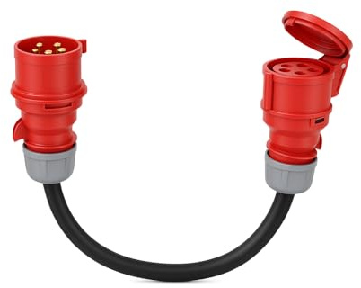 CusoTec Starkstrom CEE Adapter 32A auf 16A 5x2,5mm2 robuste Gummischlauchleitung Baustelle Camping Werkstatt Garten
