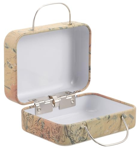 Toyvian Vintage Metall Aufbewahrungsbox mit Griff Dekorativer Retro Wimpernverpackungskoffer für Kosmetik und Schmuck Ausreichend Raum für Desktop und Reise