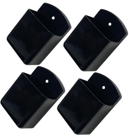 jojofuny Support Mural pour Télécommande Climatiseur en Plastique Réutilisable, Lot de 4 Pièces Noir, Organiseur Adhésif sans Perçage pour Salon, Rangement Mural Pratique et Gain de Place