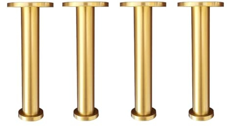 KXAOXGRC Wooden furniture legs, Adjustable Brass Furniture Legs 500Kg Load Multiple Sizes 4 Pcs(25cm/9.84in)