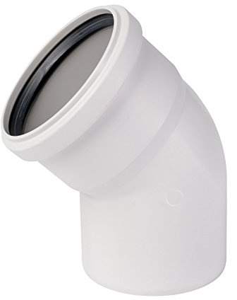 Ostendorf SKOLAN Bogen SKB 45Grad DN 100 335120 - Polypropylen (PP) - Rohrbogen - Lichtgrau RAL 7035 - 1 Stück - Schallschutz 20dB(A) - DIN EN 14366 geprüft