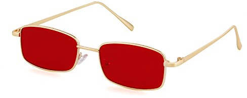 ADEWU Retro Sonnenbrille Rechteckig Sonnenbrille Vintage Schmale Brille UV-Schutz Sunglasses für Damen Herren