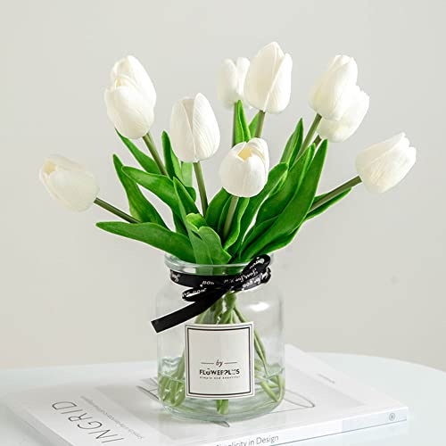 PANYu 10pcs Artificial Flowers Fake Flower Tulip Latex Material,Bouquet Real Touch FlowersTulips Flowers Fake Tulips Flowers Wedding DIY Garden Decor