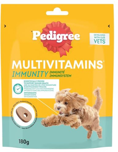 Pedigree Hundesnacks Multivitamins Immunsystem - 30 weiche Hundeleckerlis, 180g - Supplements zur Unterstützung des Immunsystems, einfache Fütterung