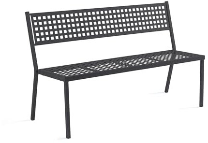 MONDO VIRO Alice Gartenbank aus Metall, stapelbar, 141 x 56 cm, 85 (H) cm (schwarz)