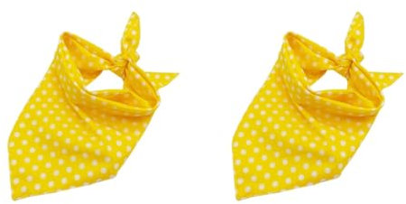 Beavorty 2stücke Doppelseitiges Hundehalsband-bib Mit Rundpunkten Gelbes Dreiecks-Halsband Für Haustiere Für Feste Und Alltägliche Nutzung Schützt Vor Schmutz Beim Fressen