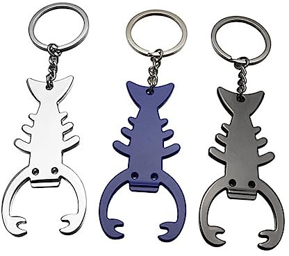 TOPBATHY 3pcs Metal Lobster Shape Bottle Opener Keychain for Key Ring Bottle Opener Use As Birthday Festival Random Color