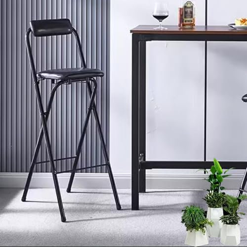 Sgabelli Pieghevoli Alti， Sedia Pieghevole Portatile， Sedie Nere Moderne Con Seduta Imbottita, Easy To Store, Sedie Per Cucina, Sedie Pieghevoli Da Interno Economiche Per Giardino, Ufficio(75cm/30 inc