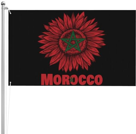 Parfait Drapeaux 90X150Cm Tournesol Vintage Maroc Marocains Drapeau Personnalisé Diversité Drapeau De Jardin Pour Festival, Jardin, Cadeau D'Anniversaire