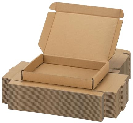 Serwrsw 7x5x1 inch Shipping Boxes Set of 30 Brown, Inner Size 6.6x4.6x0.6 inch Cardboard Box Mailers for Small Business Packaging Mailing or Gift Wrapping Giving