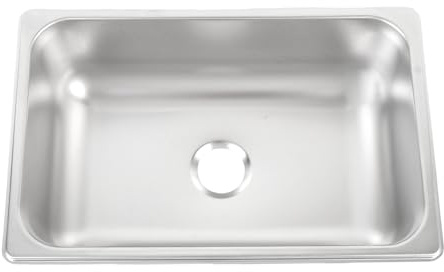 Focket 12.4 X 8.1 Pulgadas de Cocina, Caída en un Solo Tazón 304 Fregadero de Acero Inoxidable con Puerto de Drenaje de 40 Mm, Fregadero de Barra Eficiente de Servicio Pesado