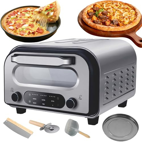 YXYLJOZ Indoor Pizza Oven Smart Touch Screen, Pizza Oven Electric Pizza Maker with Pizza Stone Cutters, 6 Pizza Presets, Pizza Cooker for Home RV