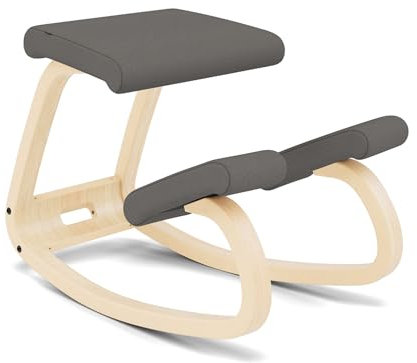 Varier Variable Balans Ergonomischer Stuhl Holz Natur/Grau Bewegung Haltung Büro Home Office Lernen 10 Jahre Qualitätsgarantie