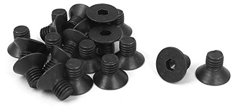 sourcing map 20 Stück Senkkopfschrauben Metrisch M8 x 12mm Schwarz | Flachkopfschrauben Senkkopfschrauben, Mit Innensechskant