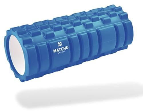 MATCHU – Fasciarrulle – massageroller – Finns i mjuk, medium och hård – Finns i 33 x 14, 45/90 x 15, 31 x 10 och 46 x 13 cm (Blå)