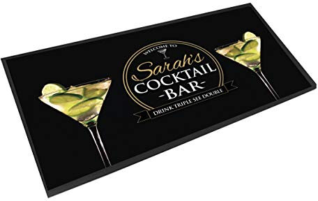 Tapis de bar personnalisé – Noir Gin Cocktails Pub